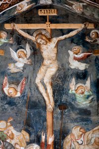 O Detalhe da Crucificação representando Cristo com a inscrição INRI