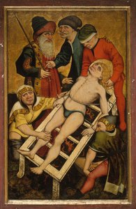 O martírio de São Lourenço, invertendo o dar bebida aos sedentos. de Master of Alkmaar