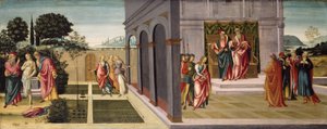 Susanna e os Anciãos no Jardim, e o Julgamento de Susanna diante dos Anciãos, c.1500 de Master of Apollo and Daphne