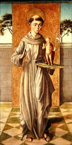 Santo Antônio de Pádua com o Menino Jesus (óleo sobre painel) de Master of Astorga