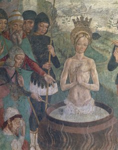 Itália, Região do Piemonte, Província de Alessandria, Serralunga di Crea, Sacro Monte di Crea, Santuário de Santa Maria Assunta, Capela de Santa Margarida de Antioquia, Paixão de Santa Margarida de Antioquia, detalhe