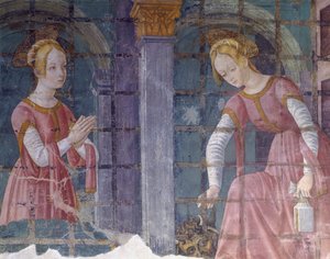 Itália, região do Piemonte, província de Alessandria, fresco na capela da Basílica de Santa Maria Assunta