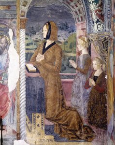 Itália, Região Piemonte, Serralunga di Crea, fresco na capela da Basílica de Santa Maria Assunta