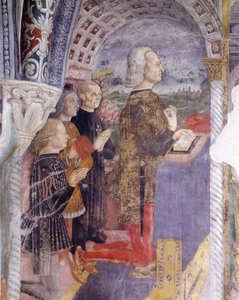 Itália, Região Piemonte, Serralunga di Crea, fresco na capela da Basílica de Santa Maria Assunta