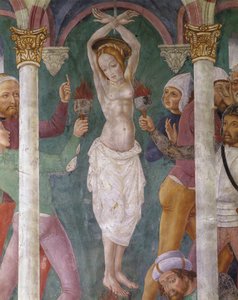 Itália, Região Piemonte, fresco na Capela de Santa Margherita em Sacro Monte