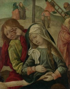 Virgem e São João Luto sobre o Corpo de Cristo, fragmento de uma Lamentação de Cristo de Master of Delft