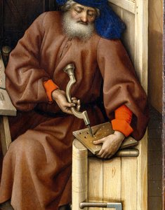 Tríptico da Anunciação (Retábulo de Merode), c.1427-32 (óleo sobre carvalho) de Master of Flémalle