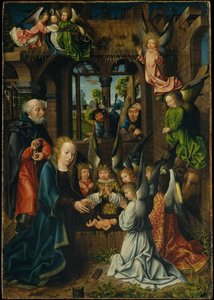 A Adoração do Menino Jesus, c.1500 (óleo sobre painel de carvalho)