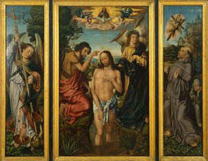 Tríptico do Batismo de Cristo - Mestre de Frankfurt (1460-ca. 1533) - c. 1510 - Óleo sobre madeira - 169x213,5 - Museu Nacional d