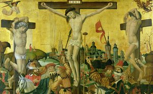 A Crucificação, c.1500 (detalhe de 148971) de Master of Hamburg