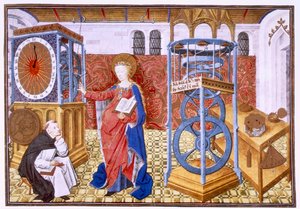 Sabedoria Sapiência ensinando ao autor os preceitos da temperança, c1455. de Master of Jean Rolin II
