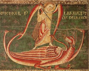São Miguel lutando contra o dragão de Master of Llussà