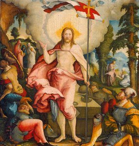 Alemão: Die Auferstehung Christi und Noli me tangere A Ressurreição de Cristo e o Noli me tangere de Master of Messkirch