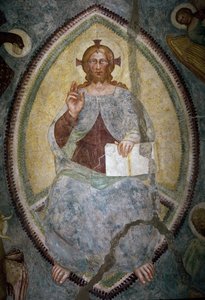 Redentor entre os quatro evangelistas (fresco de Master of Mocchirolo