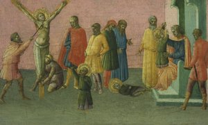 O Martírio dos Santos, 1400-50 (têmpera e folha de ouro no painel) de Master of St. Julitta and St. Quiricus Master of St. Julitta and St. Quiricus