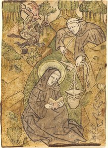 São Bento e o Monge Romanus de Master of St. Wolfgang