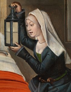 Detalhe do Carniceiro Maléfico, do Altar de São Nicolau, c.1486-93 (óleo sobre painel)