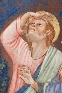 "A Ascensão de Cristo", Detalhe com um santo, c.1420 (fresco)