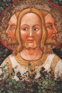 "As três faces da Trindade e a Árvore da Vida", Detalhe, c.1420 (fresco)