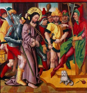 Jesus perante Herodes Antipas Painel do Altar da Paixão do Mestre no cravo de Baden (século XV) Dijon, Museu de Belas Artes de Master of the Baden Carnation