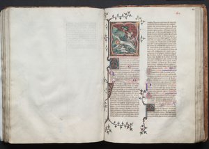 O Missal Gotha: Fol. 103r, St. Andrew Being Tied to the Cross, c. 1375.