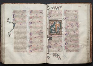 O Missal Gotha: Fol. 110r, The Annunciation, c. 1375. de Master of the Boqueteaux