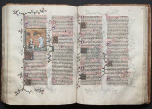 The Gotha Missal: Fol. 116v, St. Mary Magdalene Kneels, c. 1375. de Master of the Boqueteaux