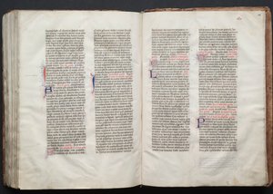 O Missal Gotha: Fol. 155v, Texto, c. 1375. de Master of the Boqueteaux