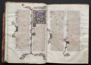 O Missal Gotha: Fol. 17v, A Adoração dos Reis Magos, c. 1375. de Master of the Boqueteaux