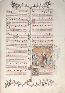 O Missal Gotha: Fol. 61r, A Priest Singing the Office, c. 1375. de Master of the Boqueteaux