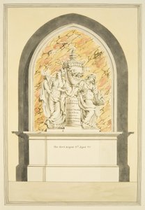 Túmulo da Sra. Elizabeth Draper, morreu em 1835, na Catedral de Bristol (aguarela sobre papel) de Master of the Bristol Church Monuments