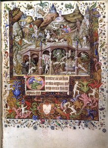 Acrescentar. 29433, f.89 Cena no Inferno, ilustração de um 