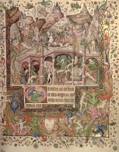 Adicione 29433 fol.89 Visão do Inferno, de um Livro de Horas, c.1407 (pergaminho)