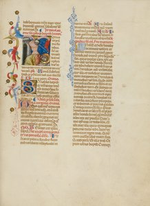 Inicial J: A decapitação de São João Batista de Master of the Brussels Initials