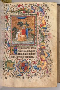 Horas de Carlos o Nobre, rei de Navarra (1361-1425): fol.1r, S. João Evagelista de Master of the Brussels Initials and Associates