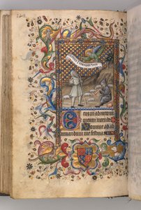 Horas de Carlos Nobre, rei de Navarra 1361-1425: Anunciação aos pastores ... verso, c1
