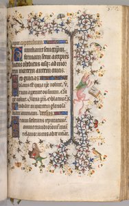Horas de Carlos Nobre, rei de Navarra 1361-1425: fol. 184r, Texto, c. 1405 de Master of the Brussels Initials and Associates