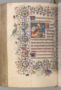 Horas de Carlos Nobre, rei de Navarra 1361-1425, fol. 272v, São Lucas, c. 1405 de Master of the Brussels Initials and Associates