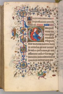 Horas de Carlos Nobre, rei de Navarra 1361-1425, fol. 295v, St. Anne, c. 1405 de Master of the Brussels Initials and Associates