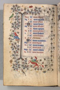 Horas de Carlos Nobre, rei de Navarra 1361-1425: fol. 3v, março, c. 1405 de Master of the Brussels Initials and Associates