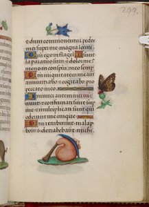 Gaita de foles com chapéu das Horas de Joana de Castela de Master of the David Scenes