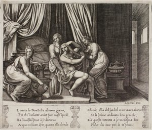 Ninfas ajudando psique com seu toilette de Master of the Die