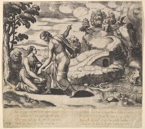 Vénus ordenando a Psyche para tirar água de uma fonte guardada por dragões, da 