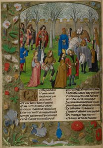 O Cântico no Jardim. O Amante é convidado a dançar com um grupo de casais liderado por Sir Mirth e Lady Gladness, de 