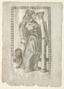 Forteza do Tarocchi, série B: Princípios e Virtudes Cósmicos, nº 36, antes de 1467. de Master of the E Series Tarocchi