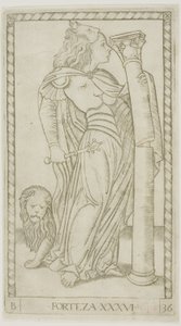 Fortitude, placa 36 de Genii e Virtues de Master of the E Series Tarocchi