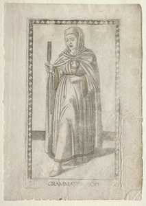 Gramática do Tarocchi, série C: Liberal Arts,  21, antes de 1467. de Master of the E Series Tarocchi