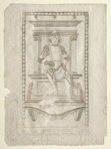 Marte do Tarocchi, série A: Firmamentos do Universo, nº 45, antes de 1467. de Master of the E Series Tarocchi