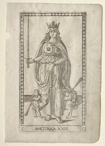 Retórica do Tarocchi, série C: Liberal Arts,  23, antes de 1467. de Master of the E Series Tarocchi