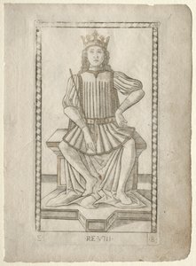 O rei do Tarocchi, série E: Conditions of Man,  8, antes de 1467. de Master of the E Series Tarocchi